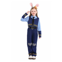 Kinder Mädchen Zootopia‌ Judy Hopps Kleid Cosplay Halloween Karneval Kostüm