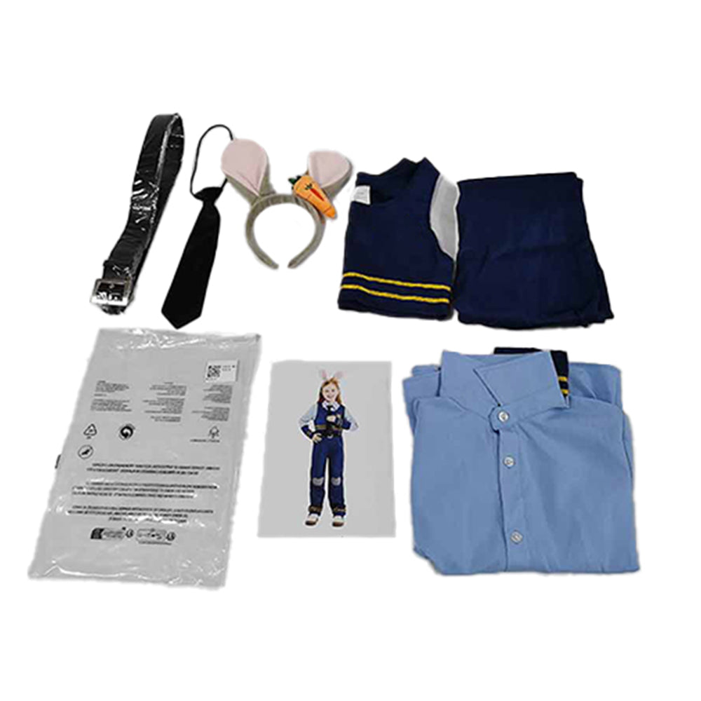 Kinder Mädchen Zootopia‌ Judy Hopps Kleid Cosplay Halloween Karneval Kostüm