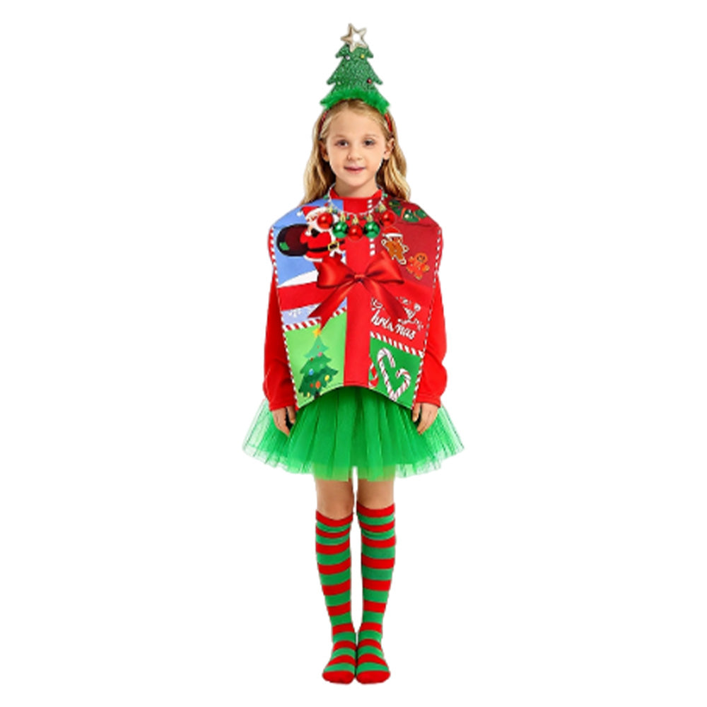 Kinder Weihnacht Geschenkbox Cosplay Kostüm Halloween Karneval Party Anzug