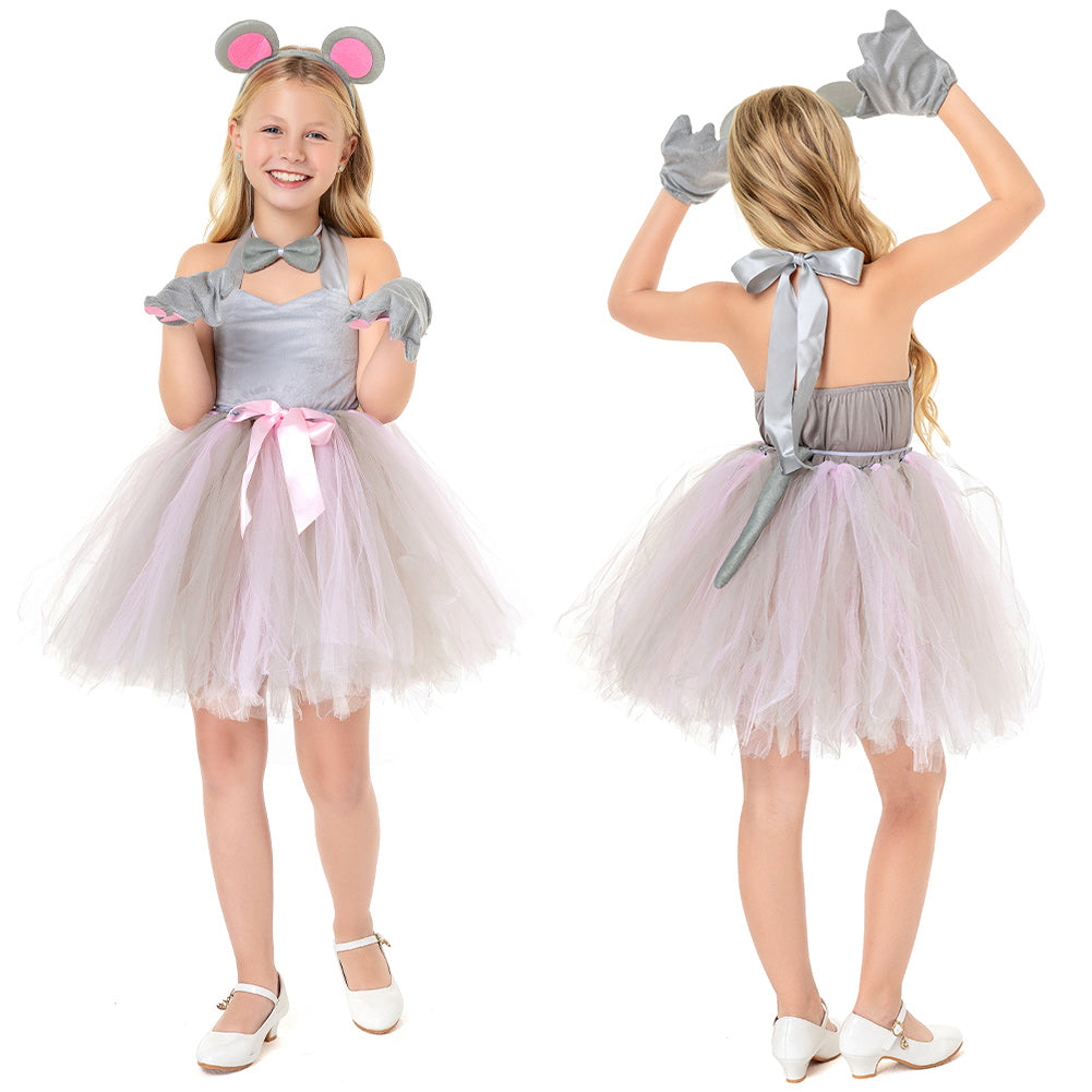 Kinder Mädchen Maus tutu Kleid Cosplay Kostüm Outfits Halloween Karneval Anzug