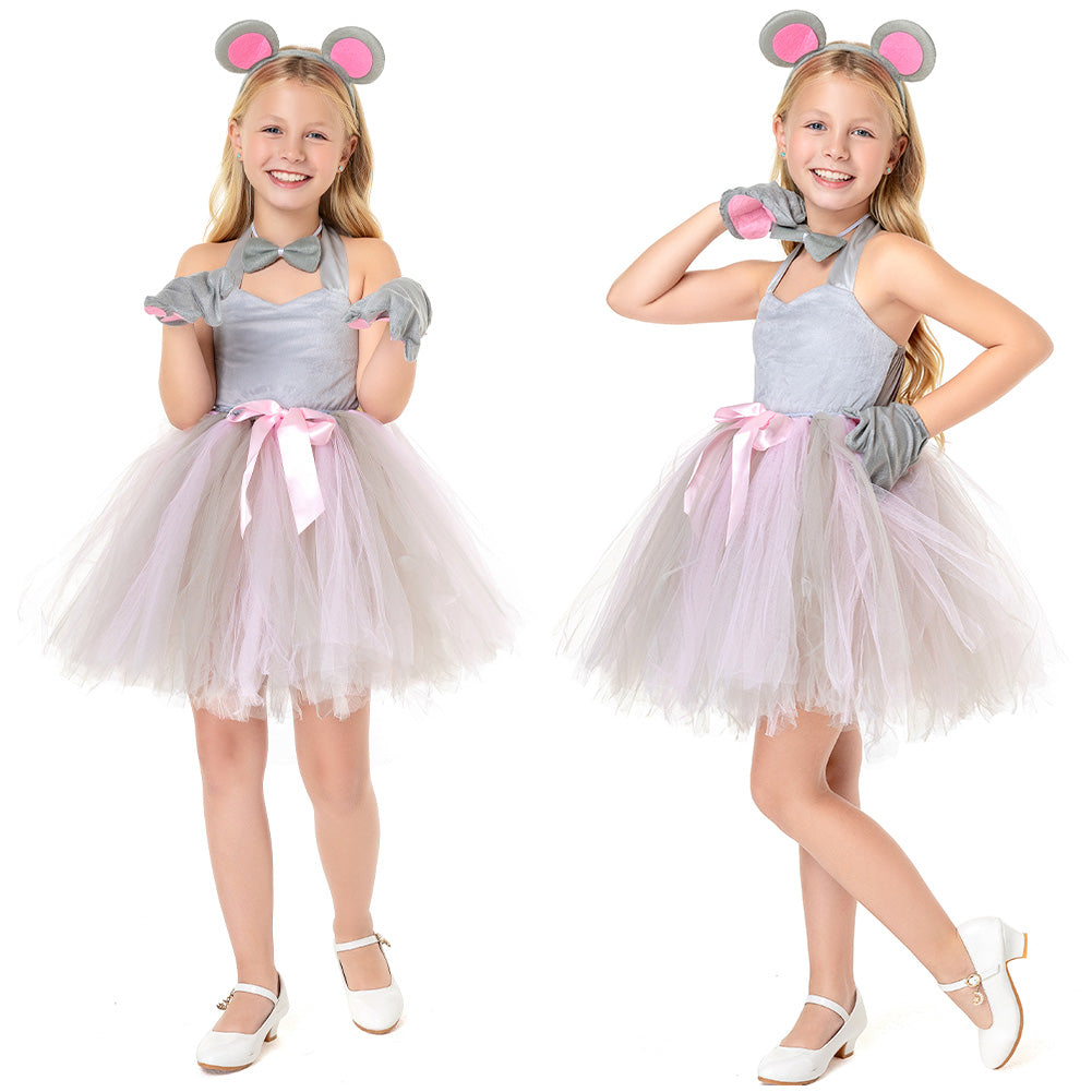 Kinder Mädchen Maus tutu Kleid Cosplay Kostüm Outfits Halloween Karneval Anzug