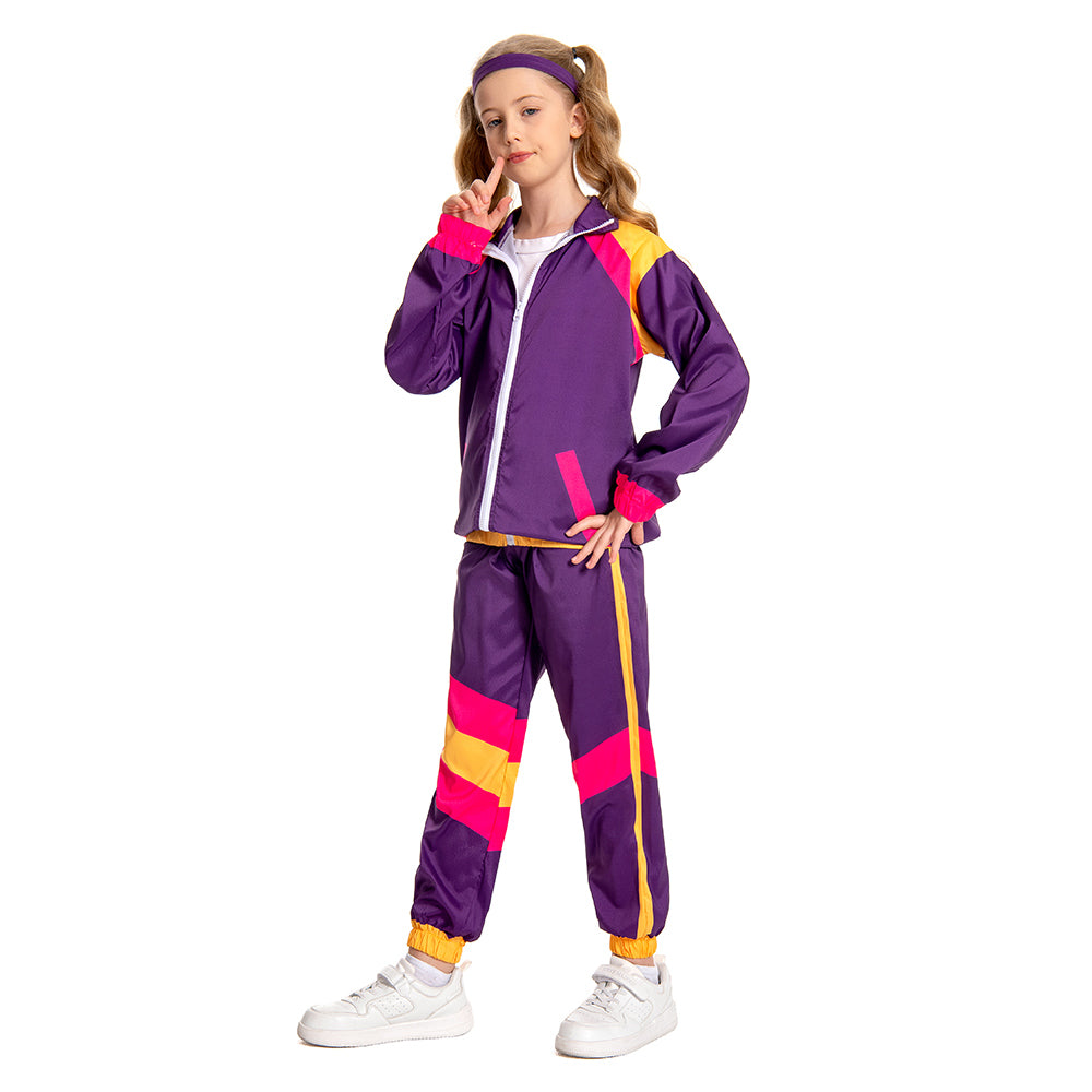Kinder Retro Vintage Hip-Hop Disco Tanz Cosplay Kostüm Outfits Halloween Karneval Anzug