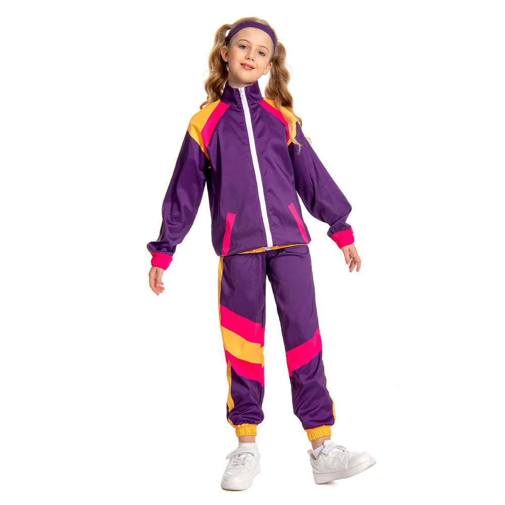 Kinder Retro Vintage Hip-Hop Disco Tanz Cosplay Kostüm Outfits Halloween Karneval Anzug