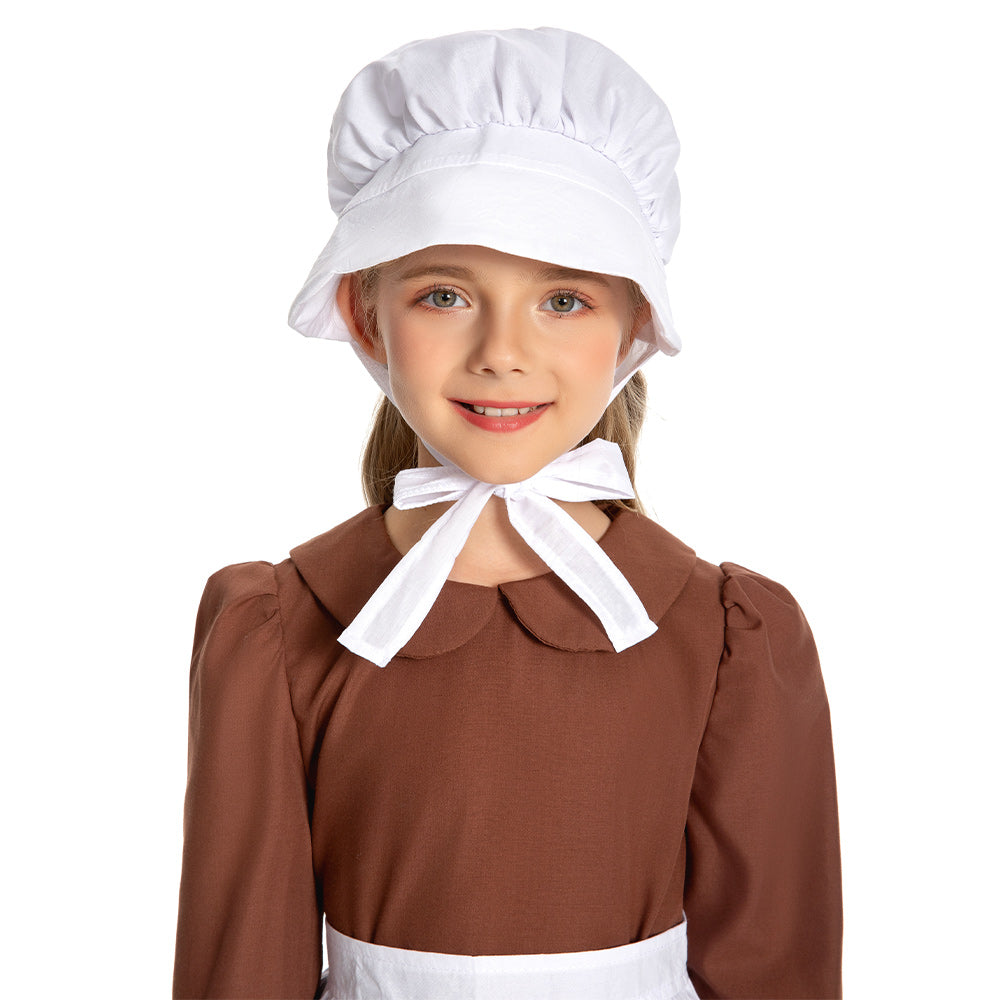 Kinder Mädchen Thanksgiving 17Jahrhundert Kolonialstil Pilger Hirtenmädchen Kleid Cosplay Kostüm Outfits Halloween Karneval Anzug