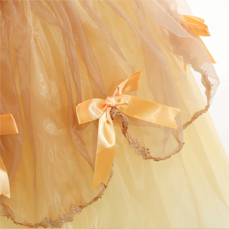 Kinder Mädchen Prinzessin gelb Kleid für Karneval Kostüm Geburtstagsgeschenk