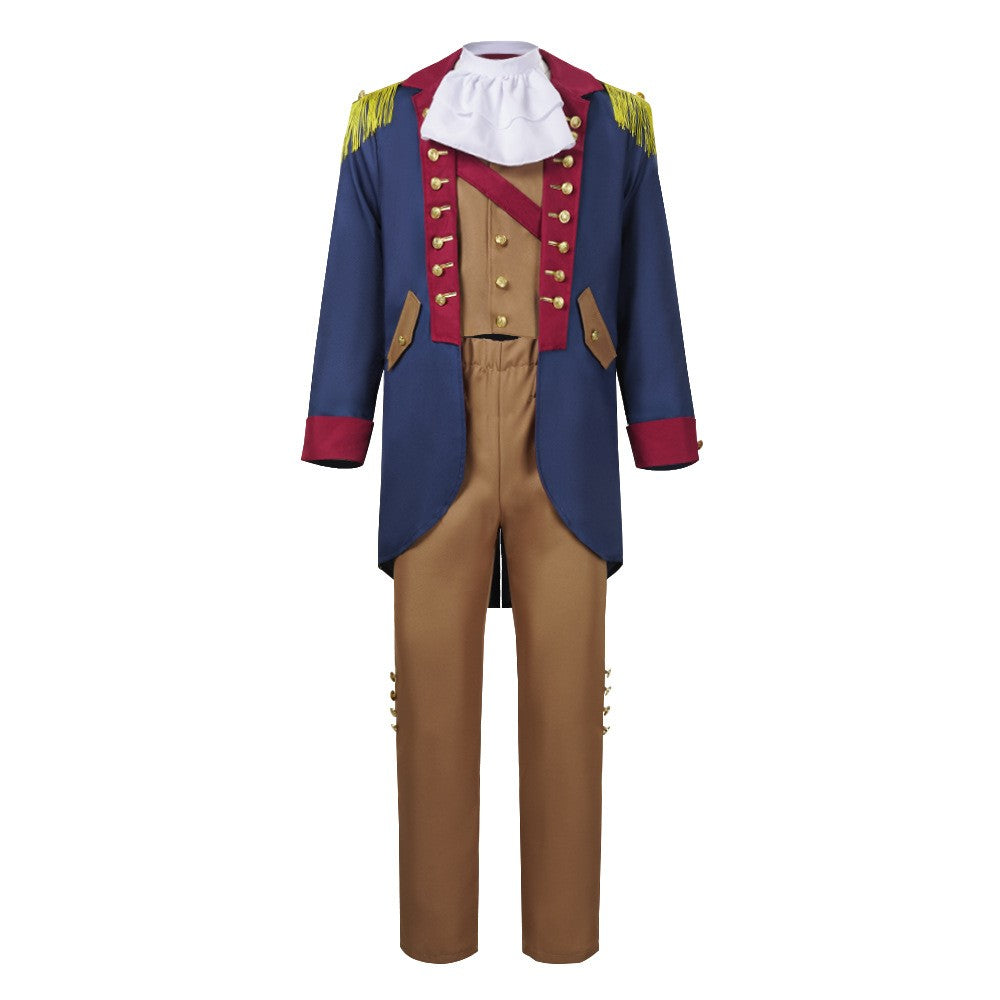 Herren George Washington Präsidenten-Cosplay-Kostüm, Kolonialrevolution-Design, Herren Party- und Bühnenshow-Kostüm