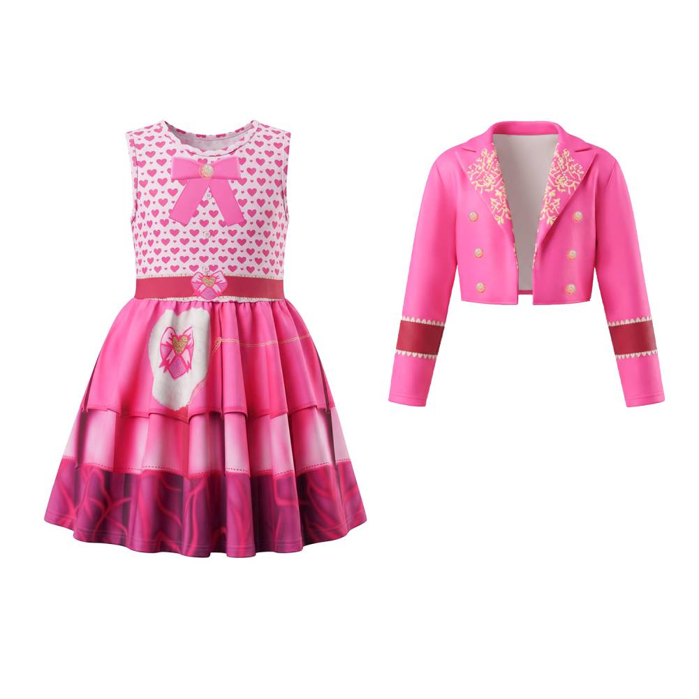 Kinder Mädchen Kleid Cosplay-Kostüm für Halloween, Karneval und Partys Descendants Rosa