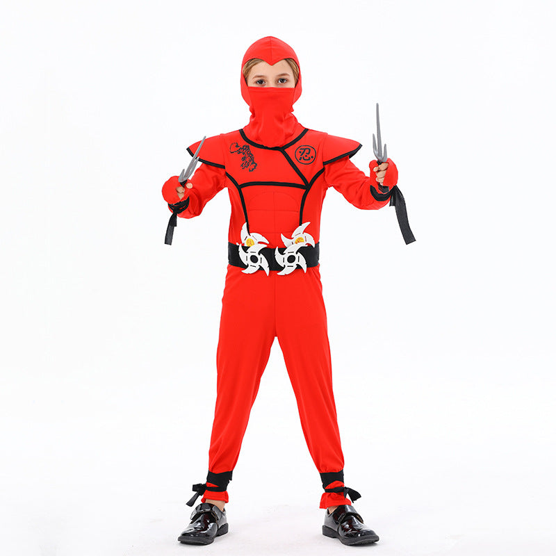 Kinder Ninja Jumpsuit Kostüme Muskelanzug Samurai Performance Kostüme Cosplay Halloween Kostüme