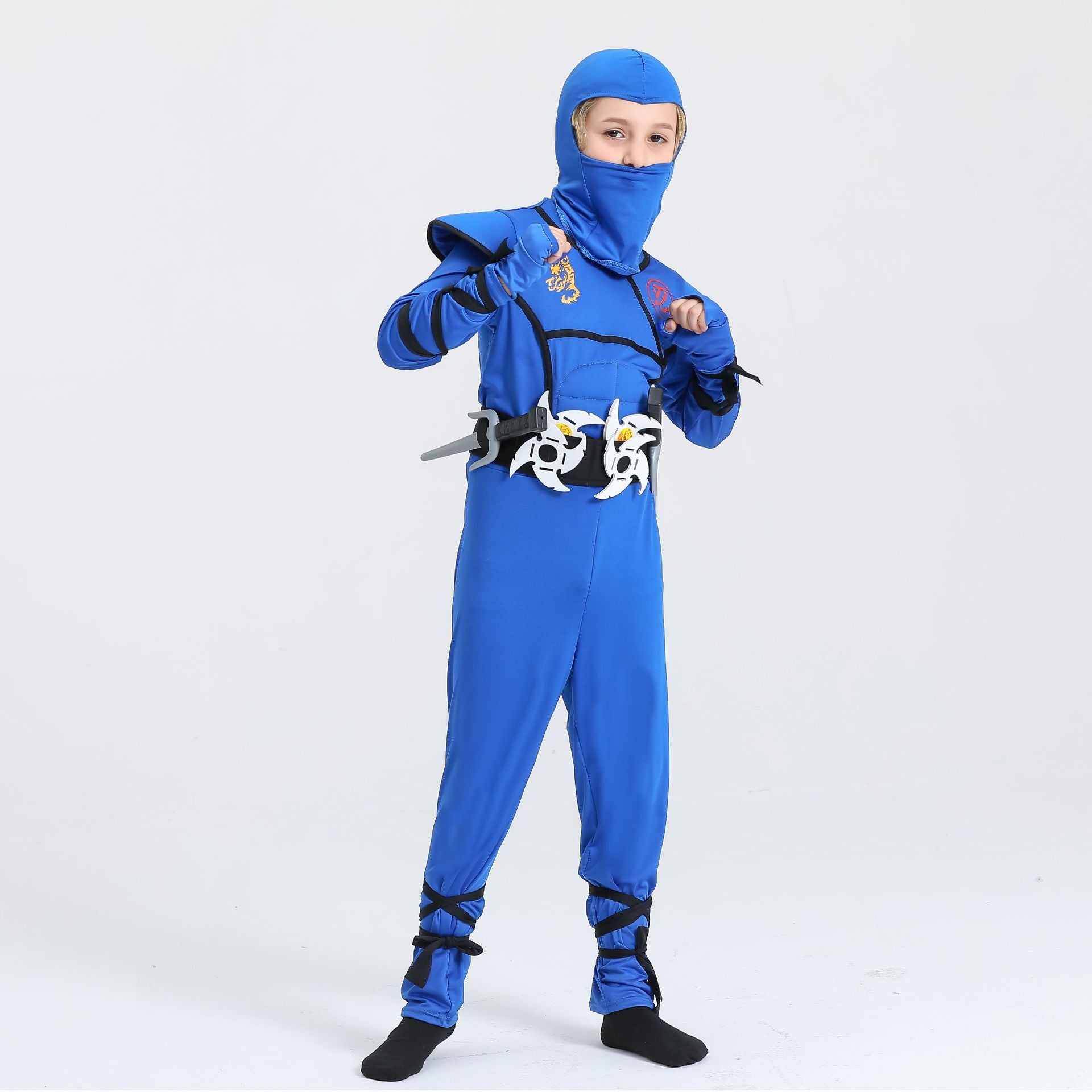Kinder Ninja Jumpsuit Kostüme Muskelanzug Samurai Performance Kostüme Cosplay Halloween Kostüme