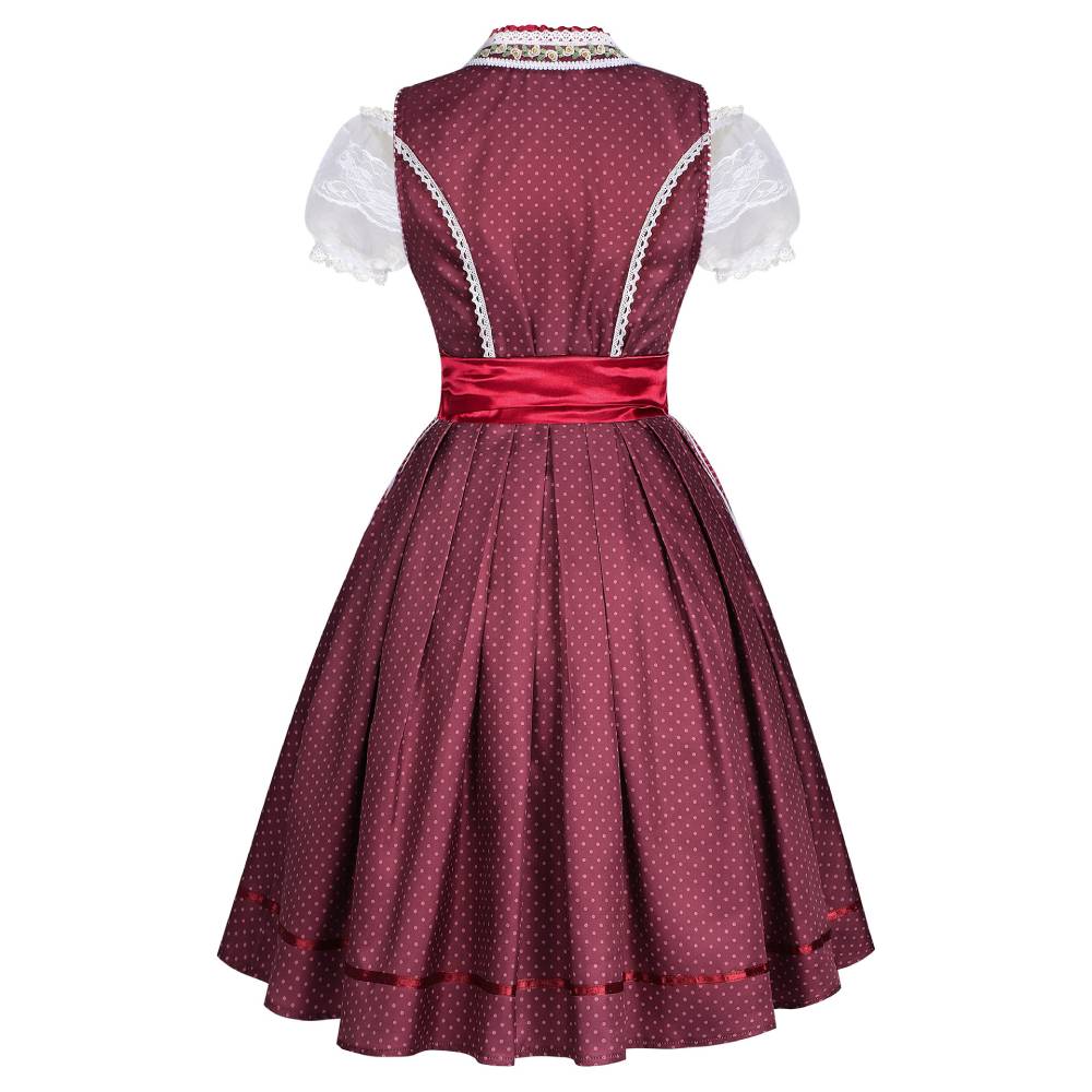 Damen blau rot Oktoberfest Kleid Cosplay Kostüm Outfits Halloween Faschingskostüm Münchner Bierfest