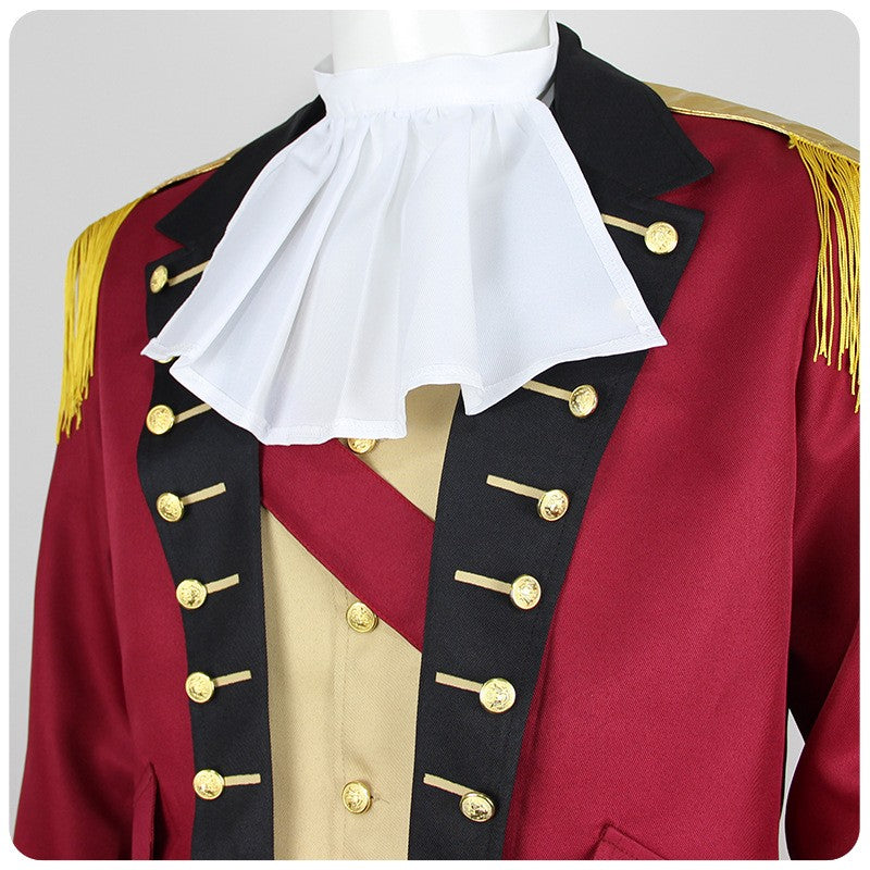 Herren George Washington Präsidenten-Cosplay-Kostüm, Kolonialrevolution-Design, Herren Party- und Bühnenshow-Kostüm