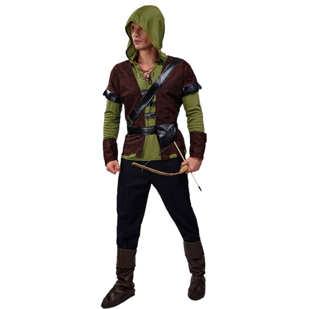Kinder Jungen Robin Hood Bogenschütze Jäger Kostüm Halloween Karneval Party Outfit