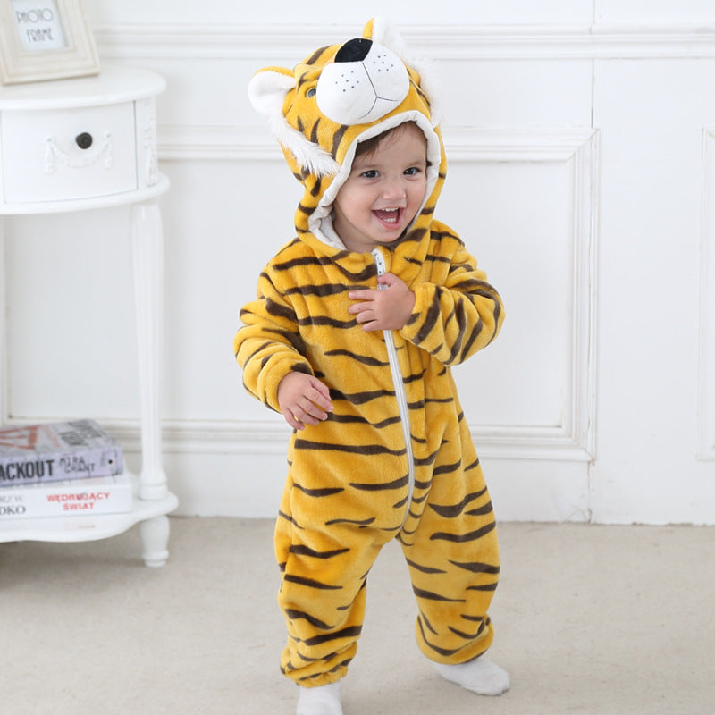 2024 Kinder Tier Kostüm Onesie Krabbelanzug Baby plus Größe Krabbelanzug Säugling Flanell Krabbelanzug