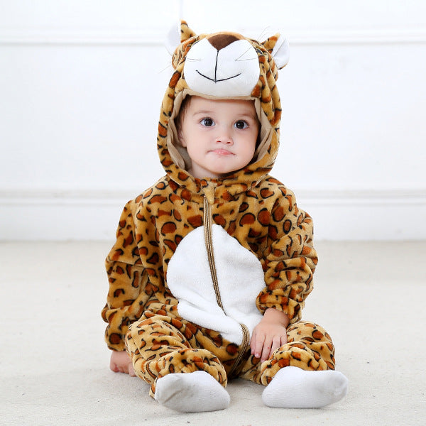 2024 Kinder Tier Kostüm Onesie Krabbelanzug Baby plus Größe Krabbelanzug Säugling Flanell Krabbelanzug