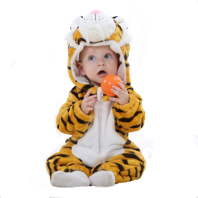 2024 Kinder Tier Kostüm Onesie Krabbelanzug Baby plus Größe Krabbelanzug Säugling Flanell Krabbelanzug