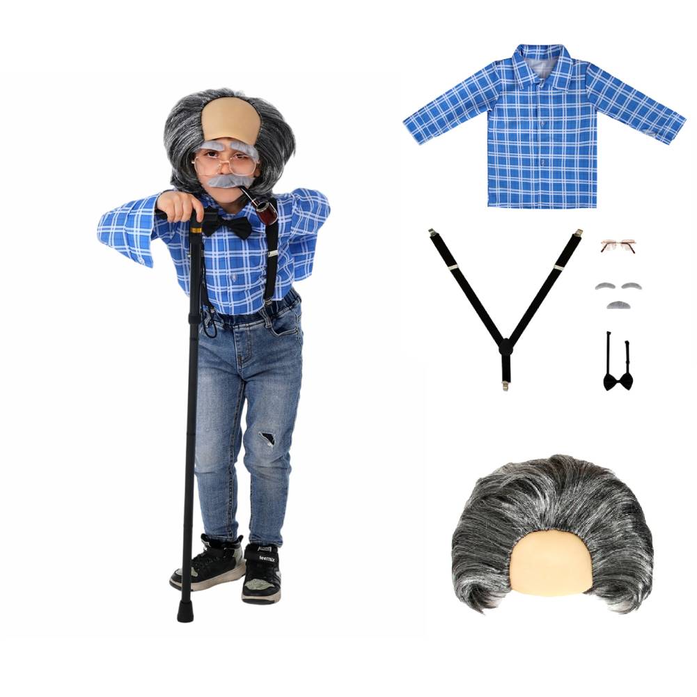 Kinder Welttag des Buches Opa Oma Großeltern Cosplay Kostüm Outfits Halloween Karneval Anzug