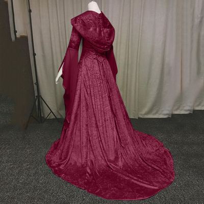 Damen Mittelalter Kleid Langarm Gothic Viktorianischen Königin Mittelalterkleid Kostüm Renaissance Kleid