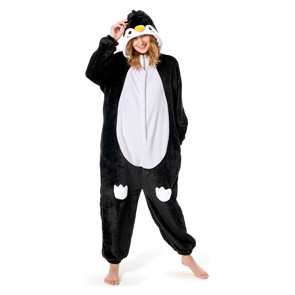Erwachsene Unisex Pinguin Tierkostüm Schlafanzug einteiliger Pyjama