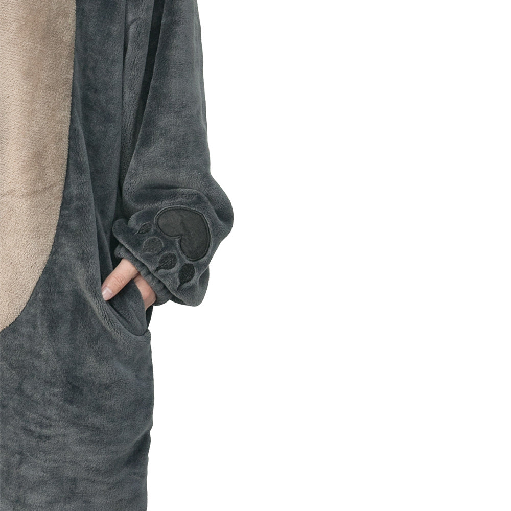 Erwachsene Unisex Waschbär Tierkostüm Schlafanzug einteiliger Pyjama