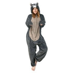 Erwachsene Unisex Waschbär Tierkostüm Schlafanzug einteiliger Pyjama