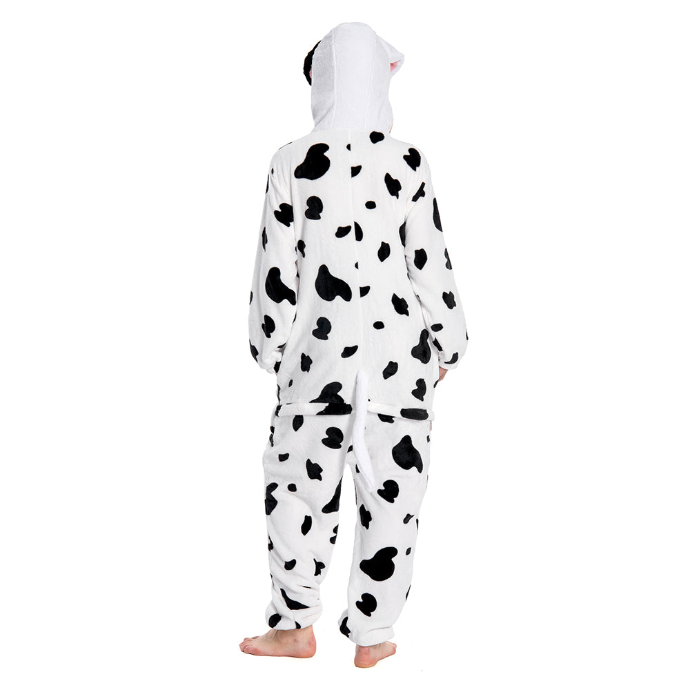 Erwachsene Unisex gefleckte Hund Tierkostüm Schlafanzug einteiliger Pyjama