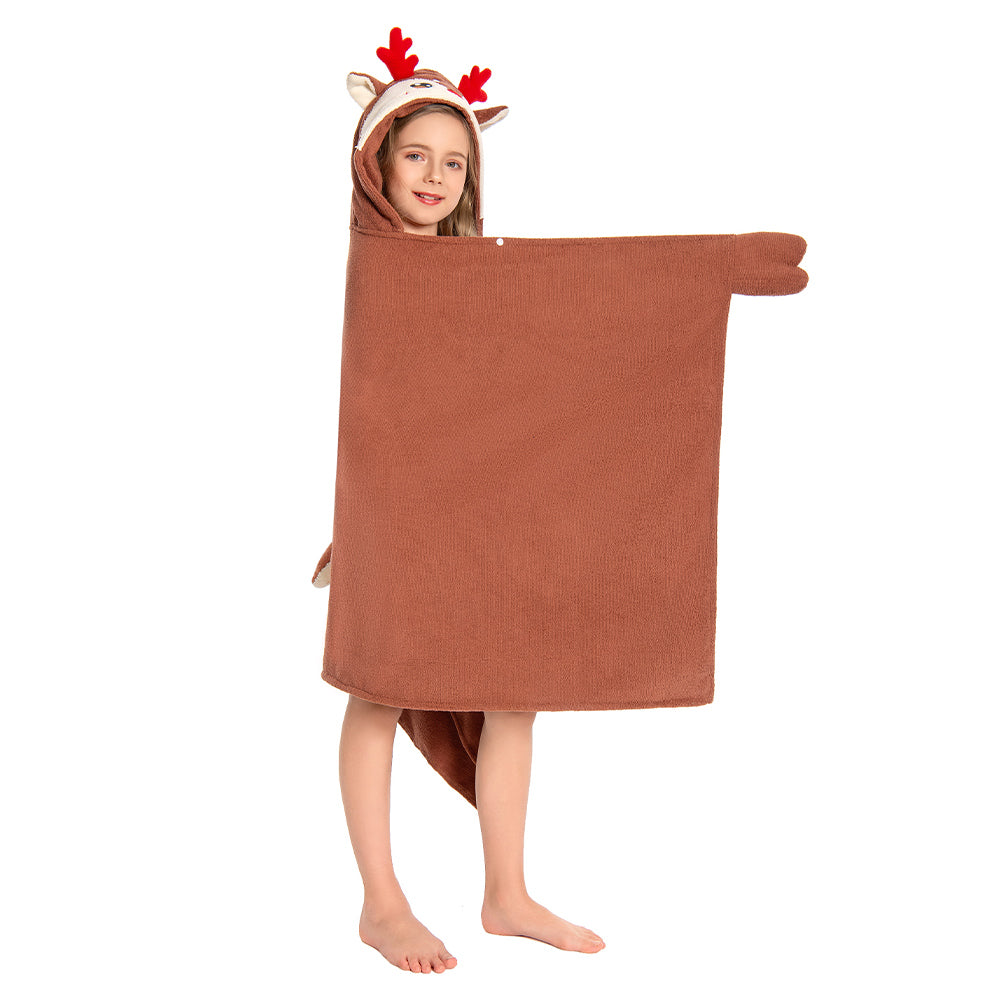 Kinder Rentier Strandtücher mit Kapuze Reh Bambi Tierkostüm Sommer Robe