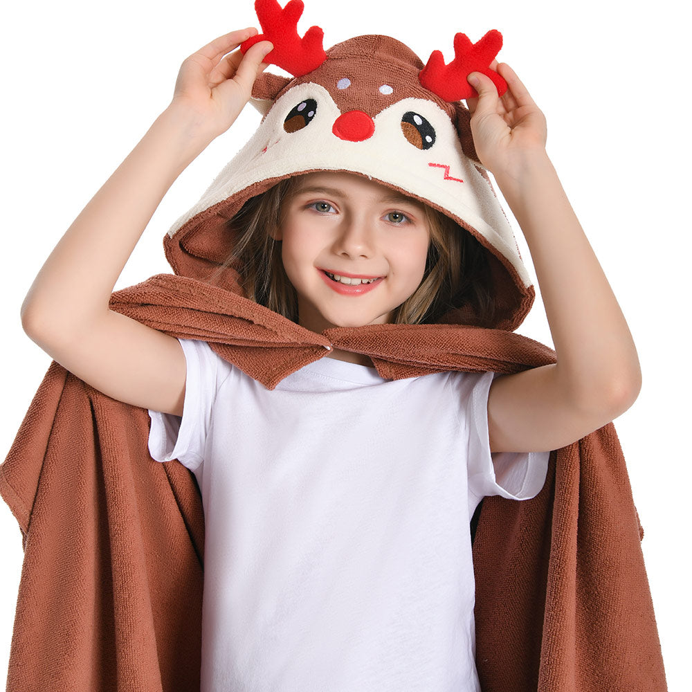 Kinder Rentier Strandtücher mit Kapuze Reh Bambi Tierkostüm Sommer Robe