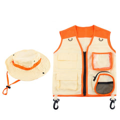 Kinder Safari Kostüm Jacke‌ Hut Karneval-Klamotten Dschungel-Kostüm Wildhüter Kostüm