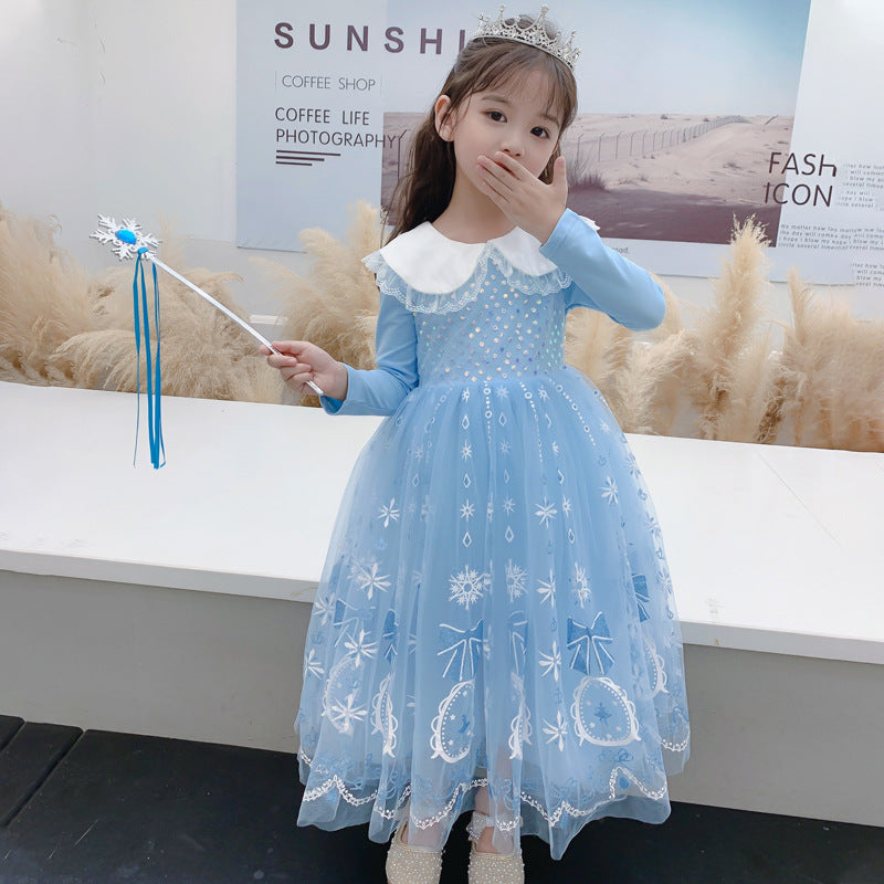 Kinder Mädchen Prinzessin blau tutu Kleid Cosplay Kostüm Halloween Karneval