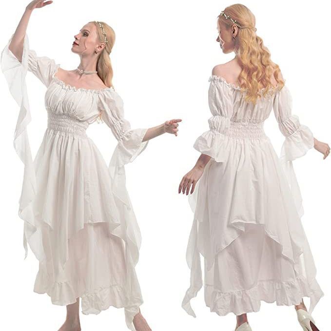 Damen Mittelalterliche Halloween cos Revival Kleider Riemchen Korsett Hof Stil Kleider