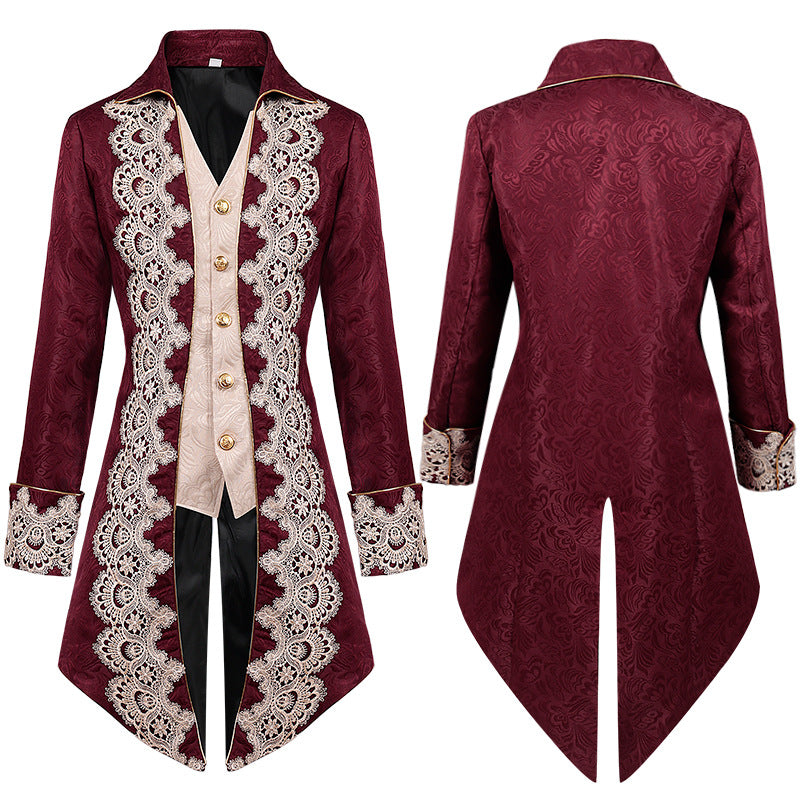 Herren rokkoko Steampunk Mittelalterliche Jacke Gothic Viktorianischer bridgeton Herren Mantel Cosplay Kostüm Halloween Karneval Party Anzug