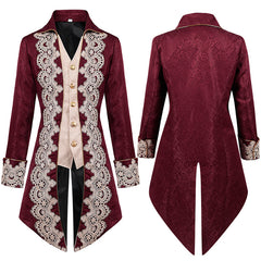 Herren rokkoko Steampunk Mittelalterliche Jacke Gothic Viktorianischer bridgeton Herren Mantel Cosplay Kostüm Halloween Karneval Party Anzug