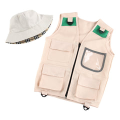 Kinder Safari Kostüm Jacke‌ Hut Karneval-Klamotten Dschungel-Kostüm Wildhüter Kostüm
