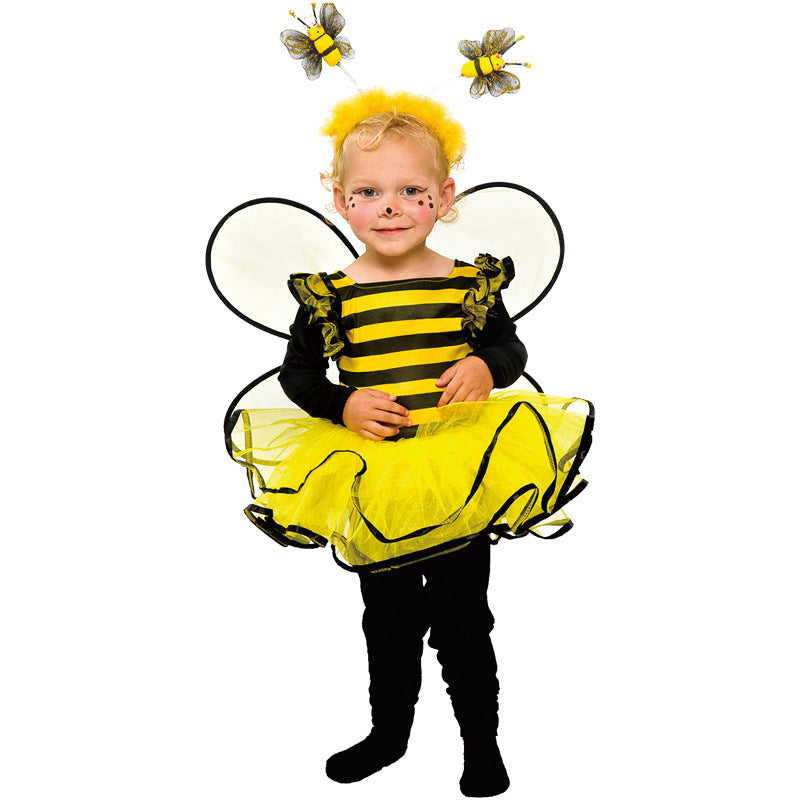 Kinder Mädchen Kleid Biene Marienkäfer Cosplay Kostüm Halloween Ferienkostüm