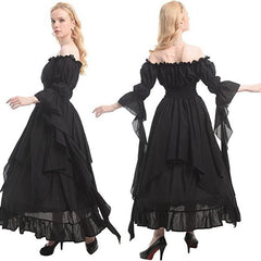 Damen Mittelalterliche Halloween cos Revival Kleider Riemchen Korsett Hof Stil Kleider