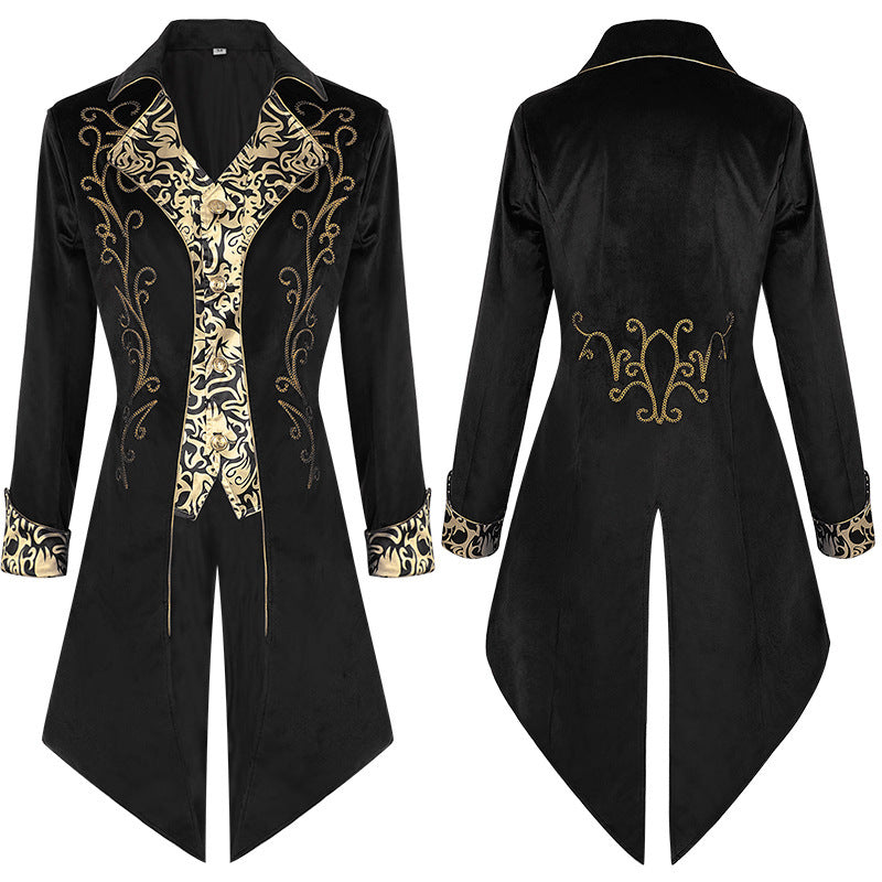 Herren Cosplay Kostüm Halloween Karneval Party Anzug Steampunk Mittelalterliche Gothic Viktorianischer Mantel