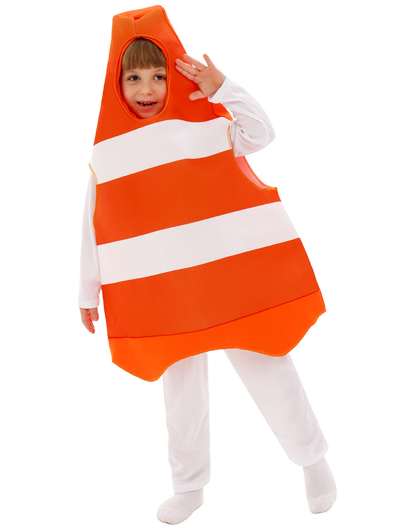 Kinder Kapuzenpulli Verkehrskegel Halloween Cosplay Performance Kostüme Kindergarten Party Performance Kostüm