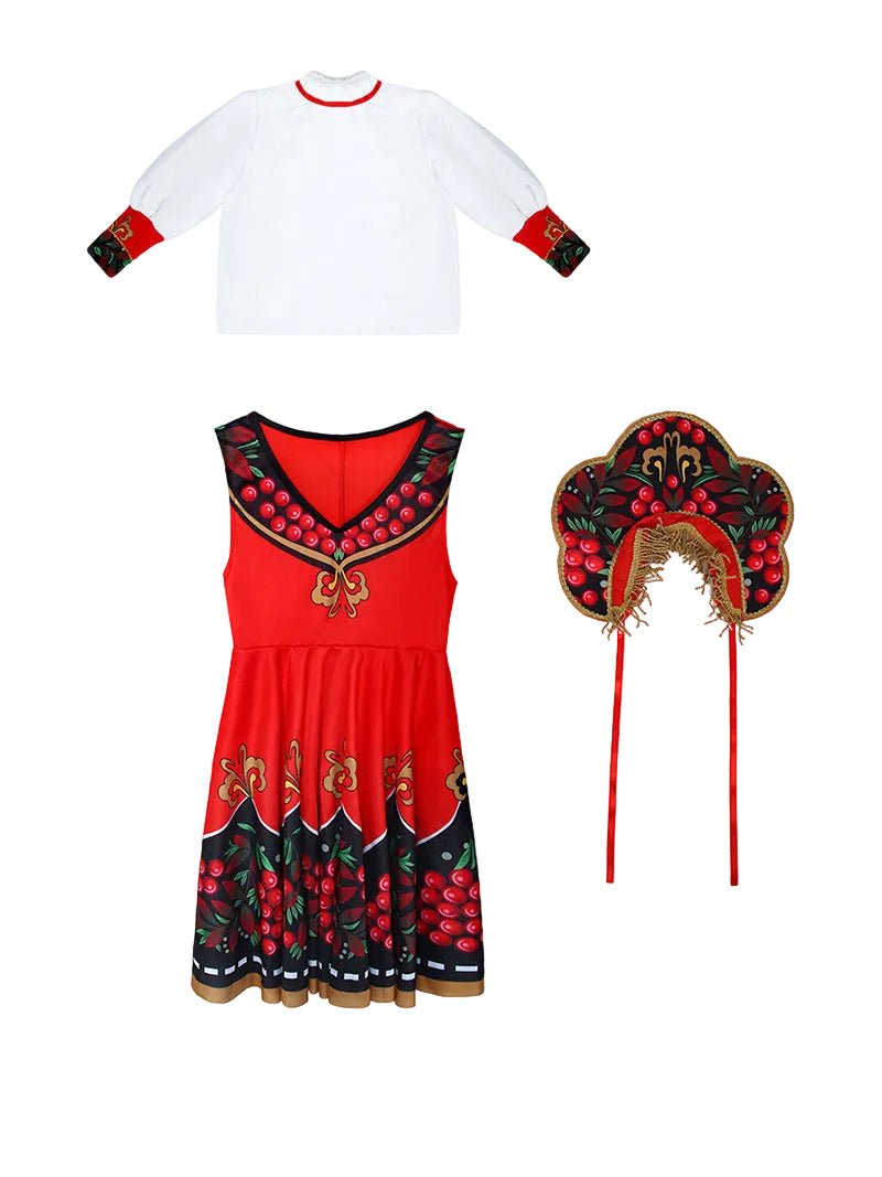 Kinder rot Russische Trachten für Jungen und Mädchen Kindertag Kostüm Cosplay Sets