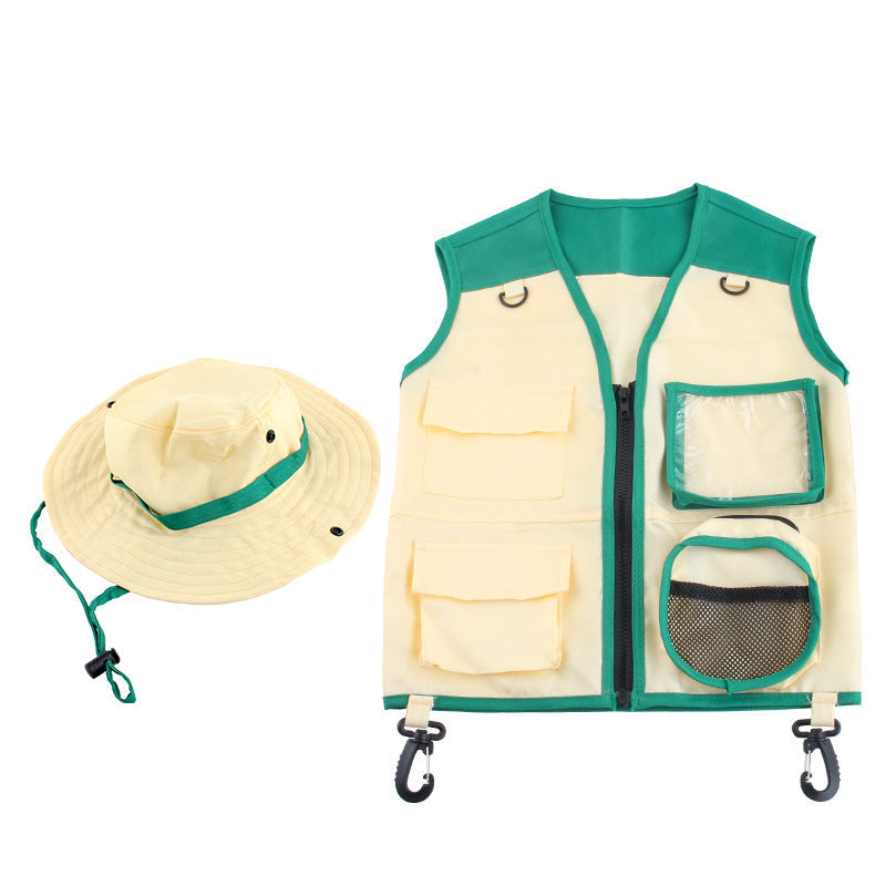 Kinder Safari Kostüm Jacke‌ Hut Karneval-Klamotten Dschungel-Kostüm Wildhüter Kostüm