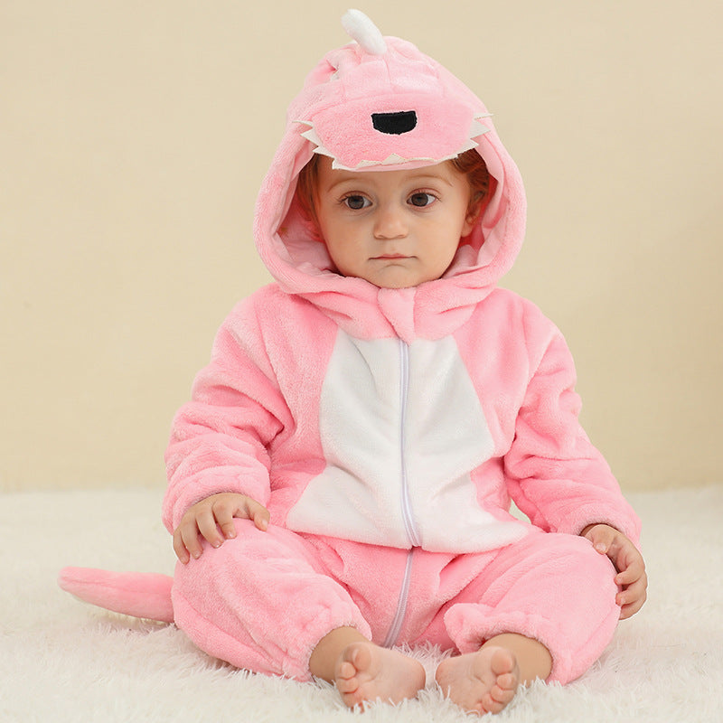 2024 Kinder Tier Kostüm Onesie Krabbelanzug Baby plus Größe Krabbelanzug Säugling Flanell Krabbelanzug