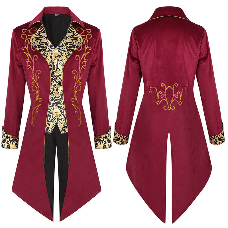 Herren Cosplay Kostüm Halloween Karneval Party Anzug Steampunk Mittelalterliche Gothic Viktorianischer Mantel