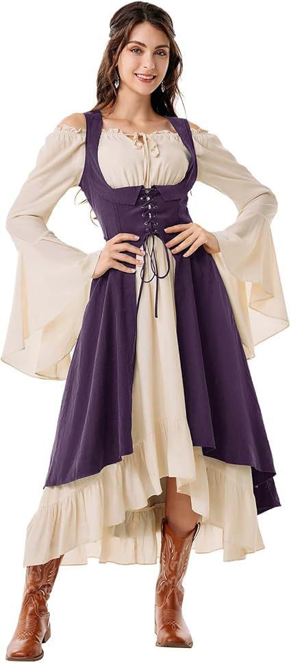 Damen Renaissance Kostüme Mittelalterliche Piratenkleider Cosplay Kostüm Halloween Karneval Party Anzug