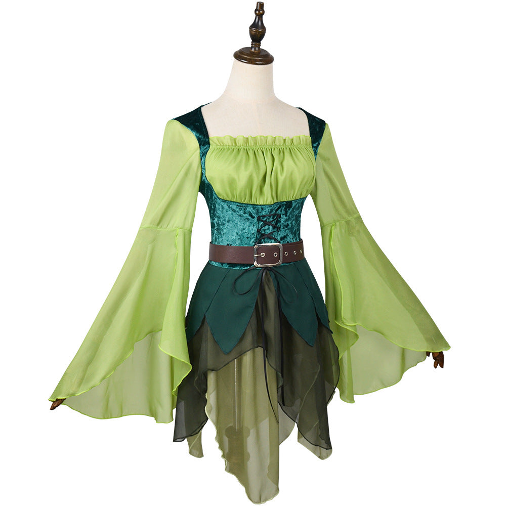 Damen Elf Mittelalterlicher Zauberer Elf Kleid Halloween Kostüme