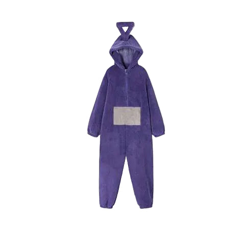 Erwachsene unsex Winter Pyjama Cartoon Teletubbies, verdicktes Korallenfleece Overall, warmer Hausanzug Nachthemd