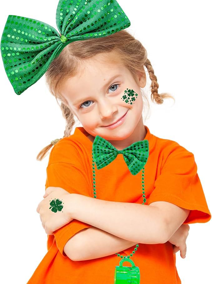 St. Patrick's day Klee Saree Haarbänder Halsketten Socken Schleifen Tattoo Aufkleber Cosplay Kostüm