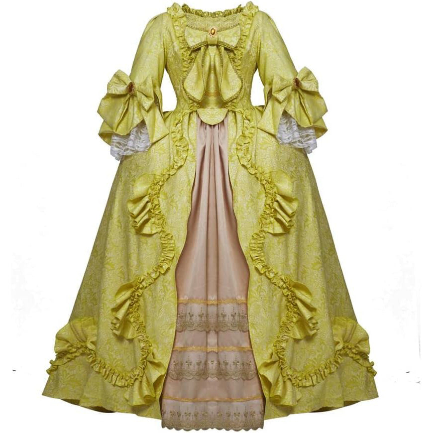 Damen Rokoko barock kleid cosplay prinzessin kleid schleife spitze chiffon spleißen lolita kleid