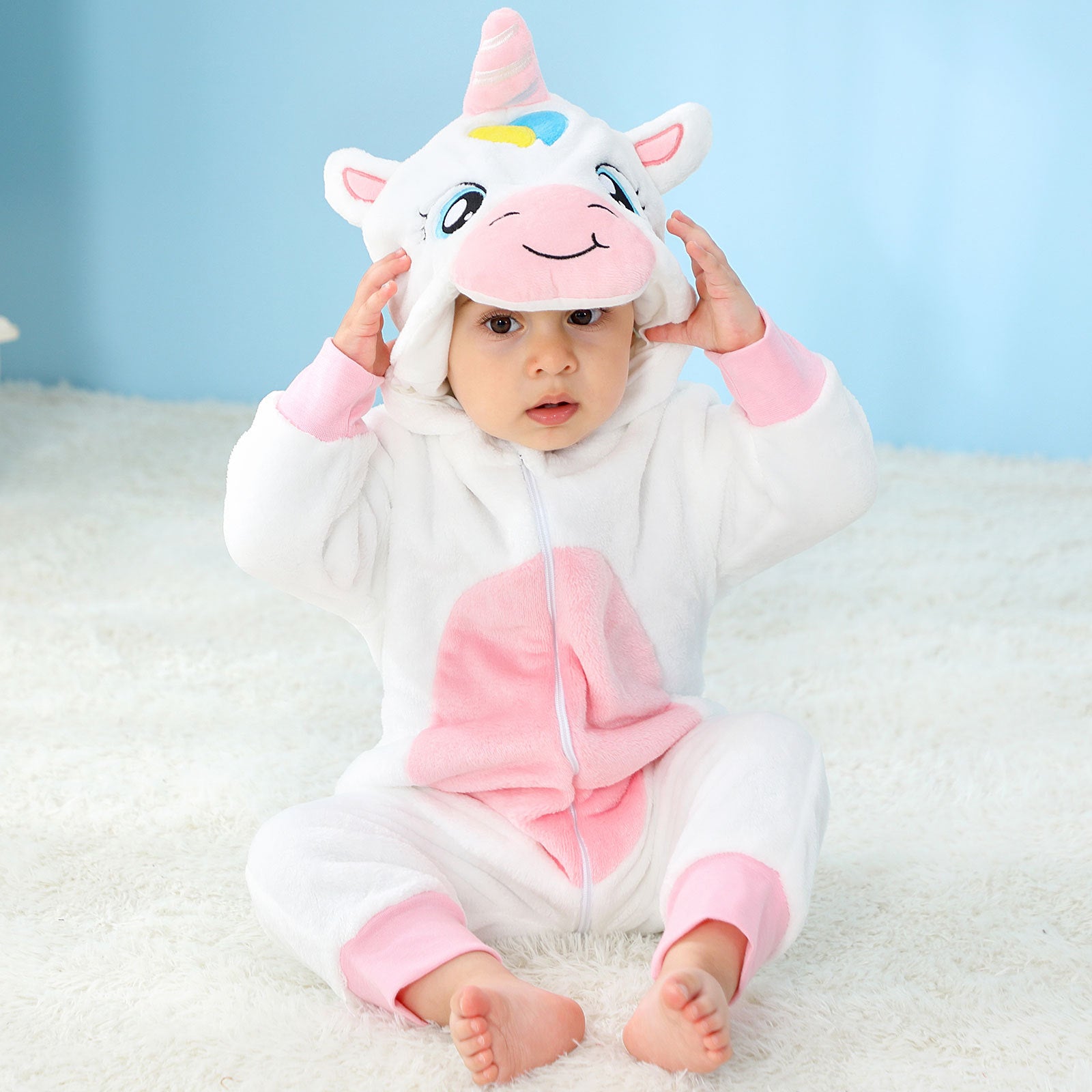 2024 Kinder Tier Kostüm Onesie Krabbelanzug Baby plus Größe Krabbelanzug Säugling Flanell Krabbelanzug