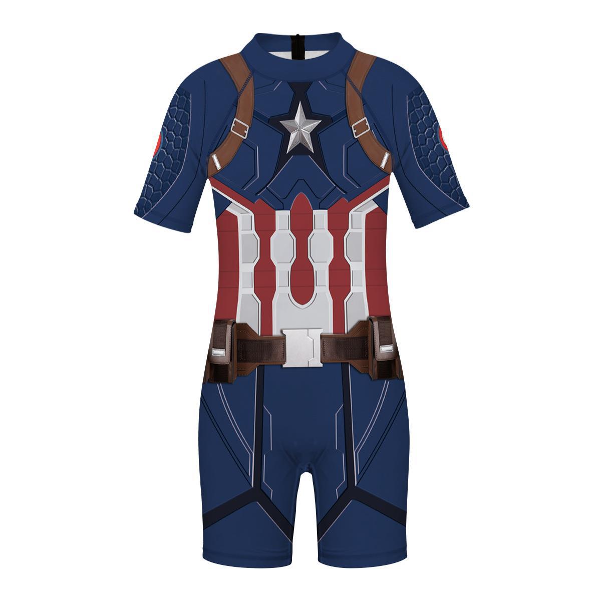 Kinder Sommer Captain America Badeanzug Beach Holiday Jumpsuit Bademode