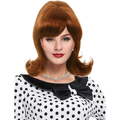 Damen Perücke 50er 60er 70er Retro Stil，Synthetikhaar，für Kostümparty Halloween Karneval