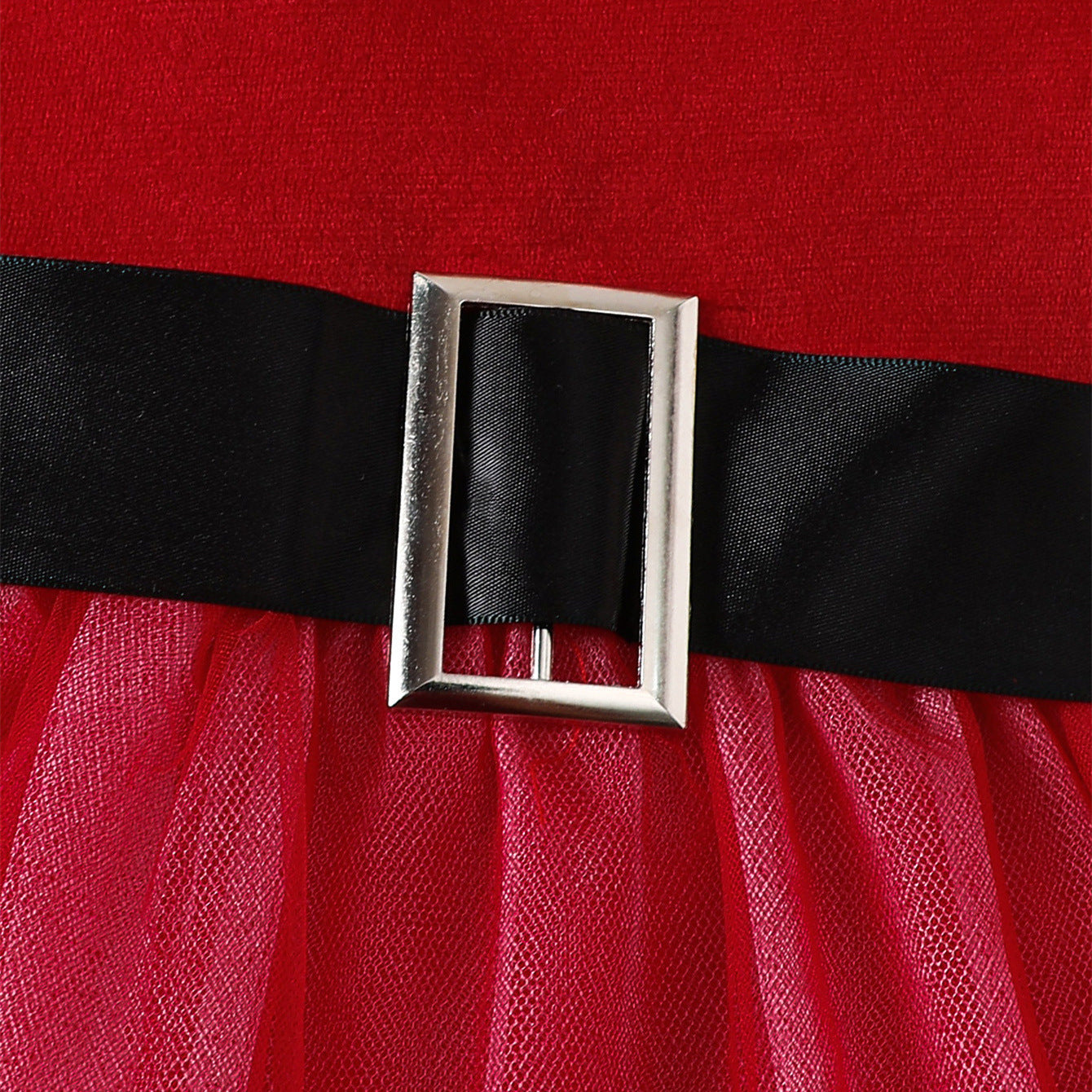 2024 Kinder Mädchen Weihnachten Kleid Puppe Kragen langärmelige Kinder Mesh Prinzessin Rock
